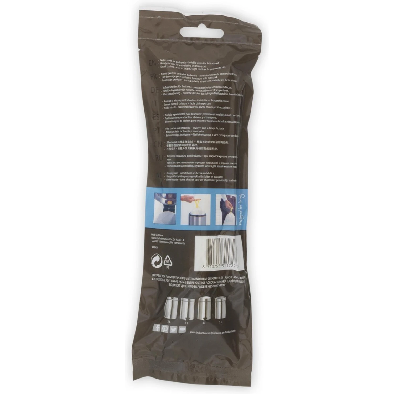 Brabantia PerfectFit Afvalzakken A 3 L 20 Stuks 2 Brabantia PerfectFit Afvalzakken A 3 L 20 Stuks - Afbeelding 2