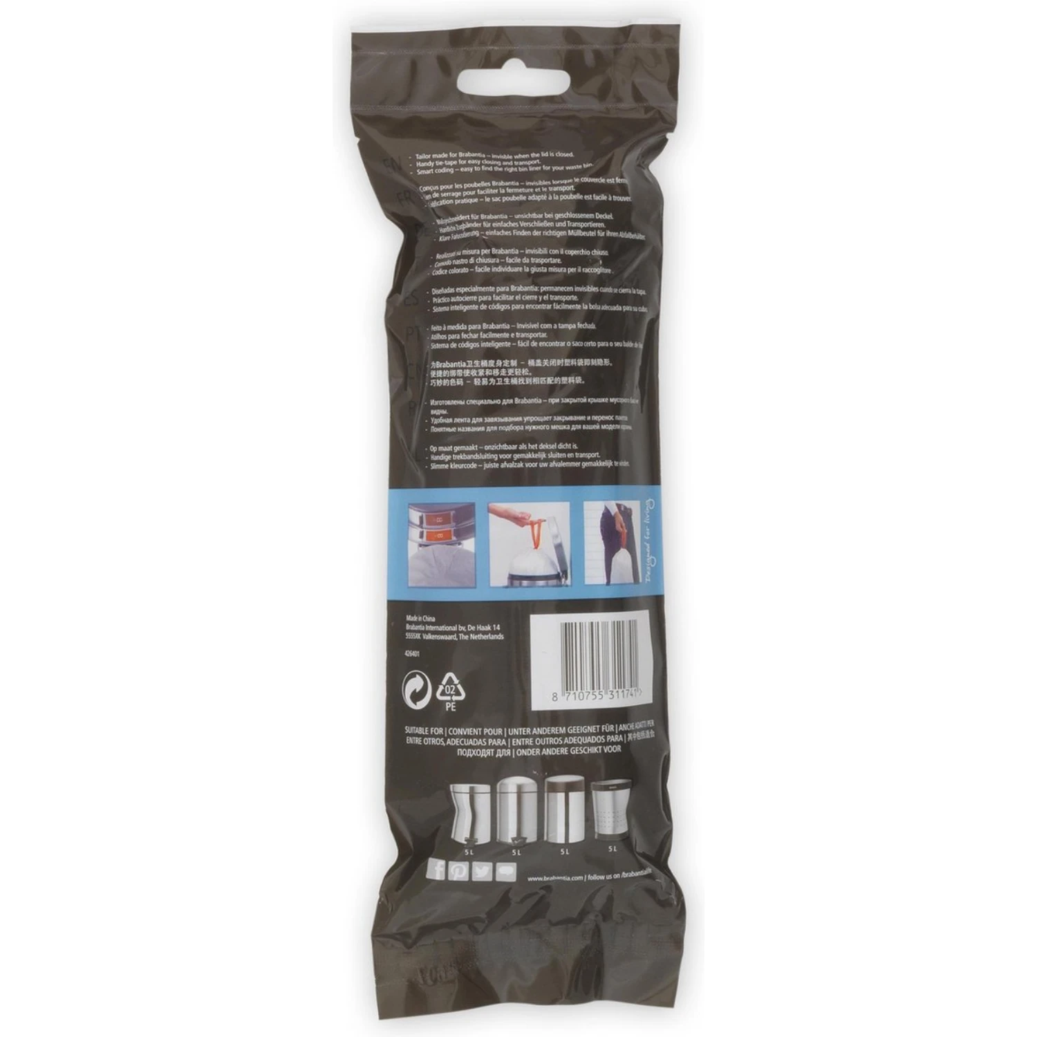 Brabantia PerfectFit Afvalzakken B 5 L 20 Stuks 2 Brabantia PerfectFit Afvalzakken B 5 L 20 Stuks - Afbeelding 2