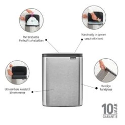 Brabantia Bo Afvalemmer 12 L - Matt Steel FPP 32 Brabantia Bo Afvalemmer 12 L - Matt Steel FPP -Brabantia 10126255