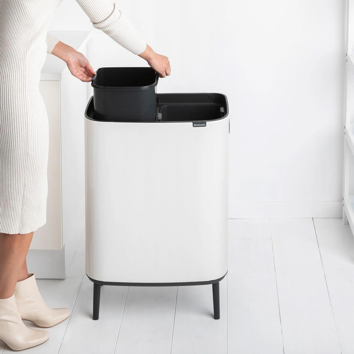 Brabantia Bo Touch Bin Hi Afvalemmer 2 X 30 L - Wit 13 Brabantia Bo Touch Bin Hi Afvalemmer 2 X 30 L - Wit - Afbeelding 13