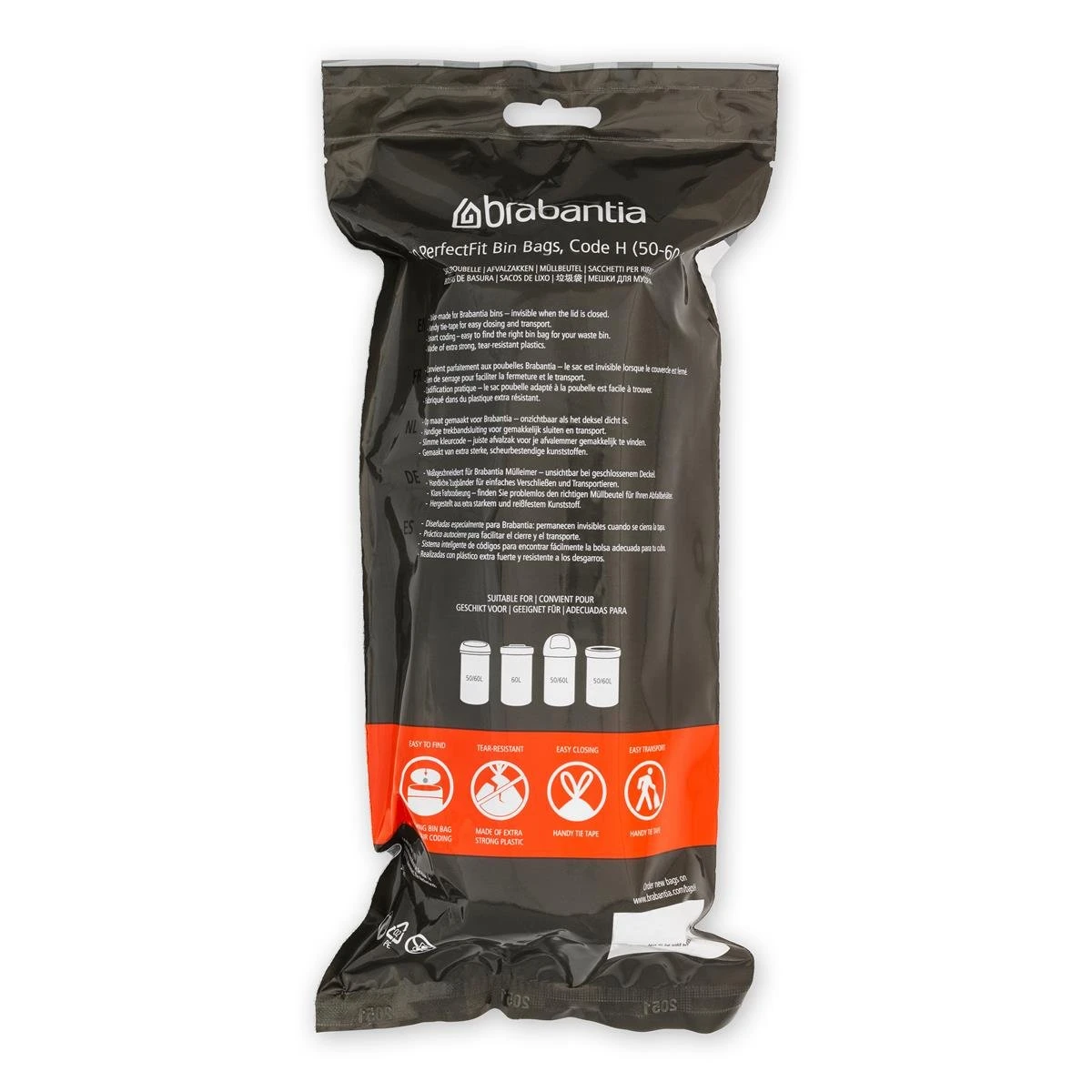 Brabantia Type H PerfectFit Jaarverpakking Afvalzak 50-60 Liter - 120 Stuks 9 Brabantia Type H PerfectFit Jaarverpakking Afvalzak 50-60 Liter - 120 Stuks - Afbeelding 9
